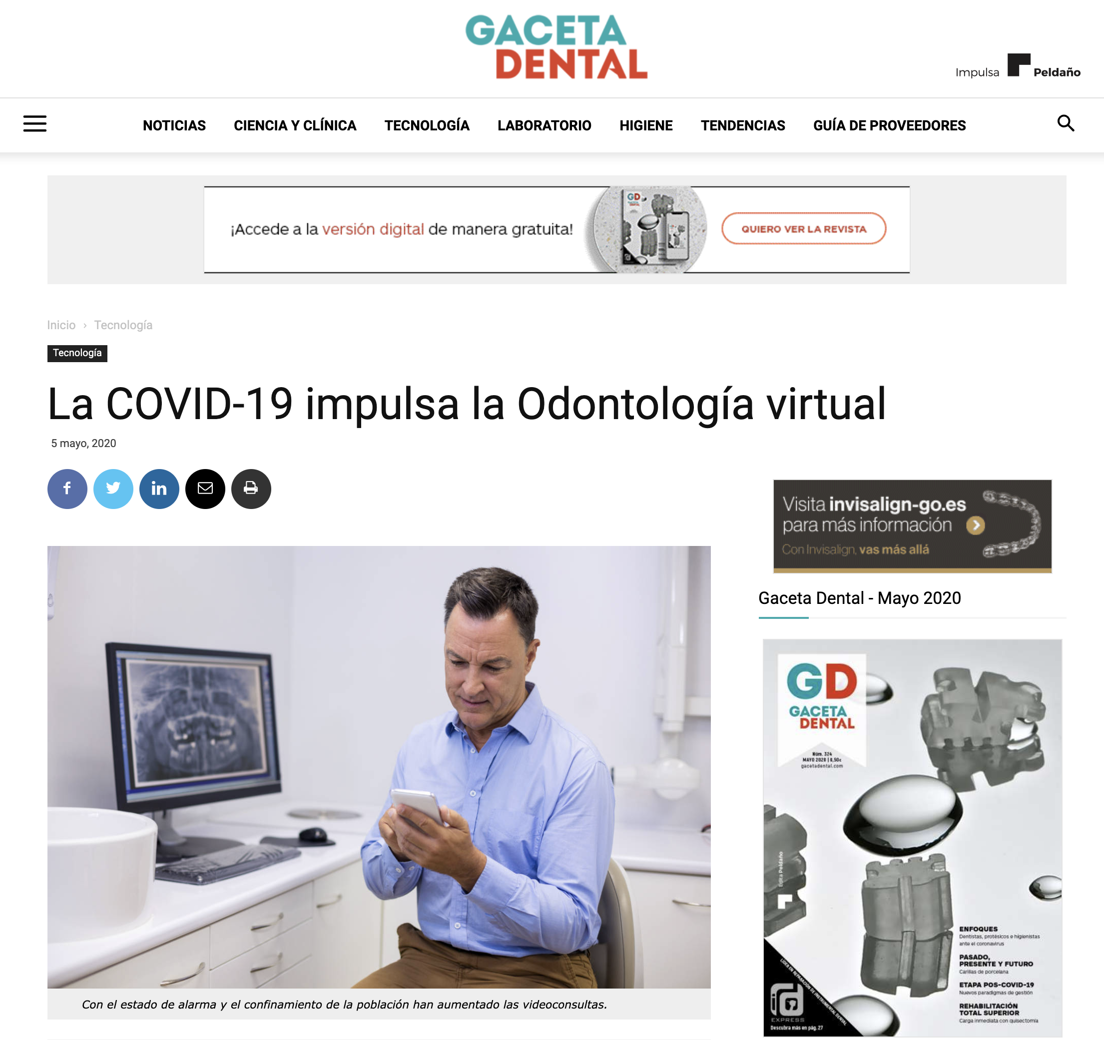 La COVID-19 impulsa la Odontología Virtual
